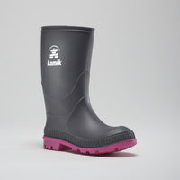 CHARCOAL/MAGENTA,CHARCOAL/MAGENTA : Stomp - Kids' Rain Boots Main View