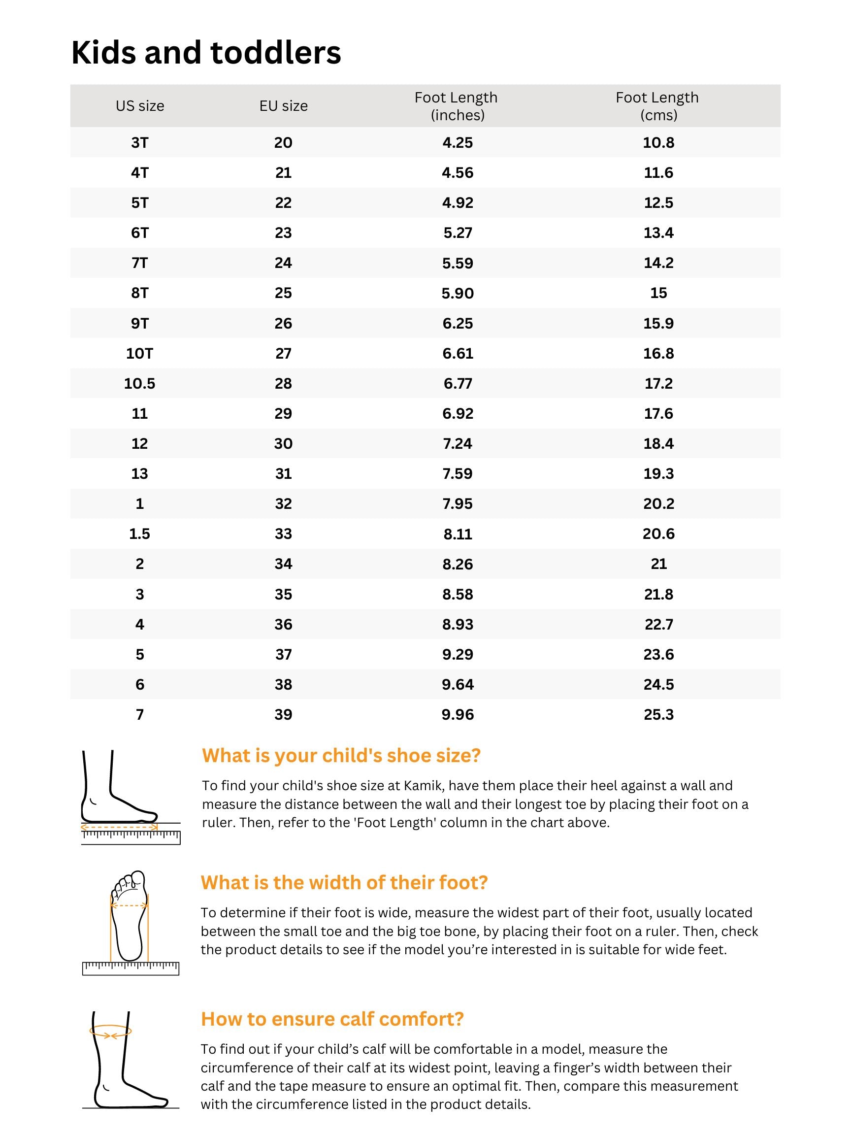 Sizing chart for SOUTHPOLE 4