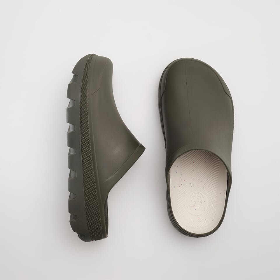 DARK OLIVE, : Nova - Slip-On Clogs Back View